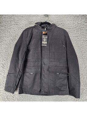 Indigo Star Jacket Mens Small Black Long Sleeve Button Up Military Field *NWT*
